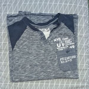 Urban Rags Blue and Gray Graphic Men's Pocket T-shirt